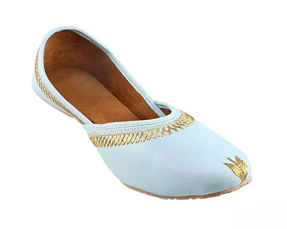 Womens Punjabi Jutti Indian bridal khussa ethnic Bellies flat US Size 6-11 SilkB