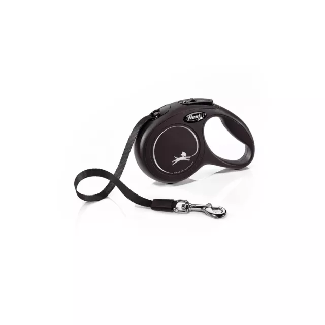 Flexi New Classic Tape Black Extra Small 3m Retractable Dog Leash/Lead for dogs 3