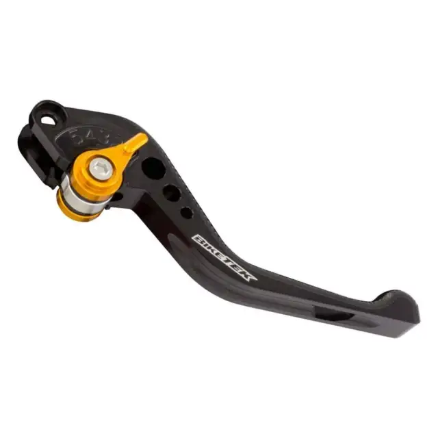 BikeTek Adjustable CNC Brake Lever Short  - Black / Gold Adjuster - #B74S