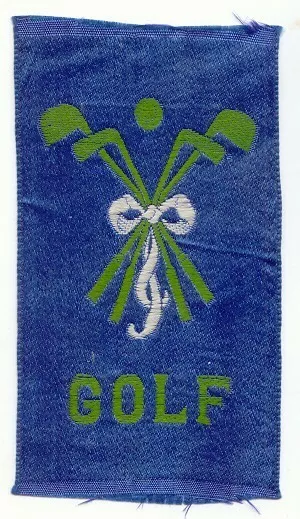 1915 GOLF Tobacco Silk SC12  CLUBS and Antique BALL Canadian ITC Card Blue