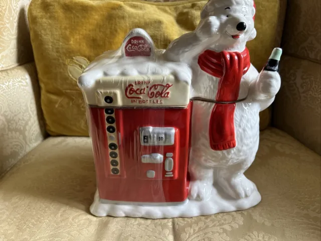 Vintage Coca Cola Polar Bear Coke Machine Cookie Jar Houston Harvest BRAND NEW!!