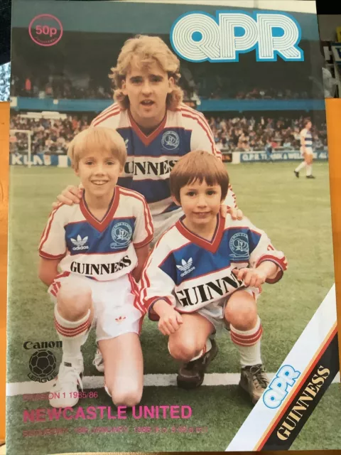 Queens Park Rangers v Newcastle United 1985-86 Division One Programme 18/1/86