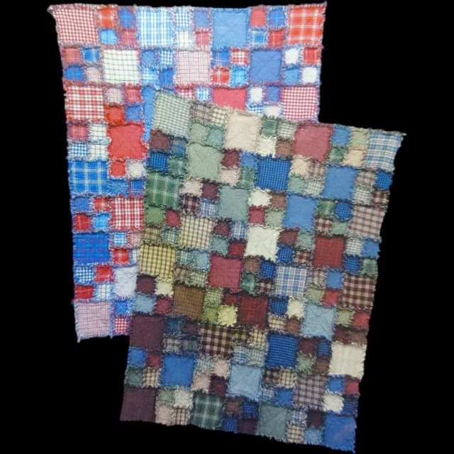 RAG TIME THROW Quilt Pattern - 49x63, 63x77 Plaid Flannel Patchwork ...