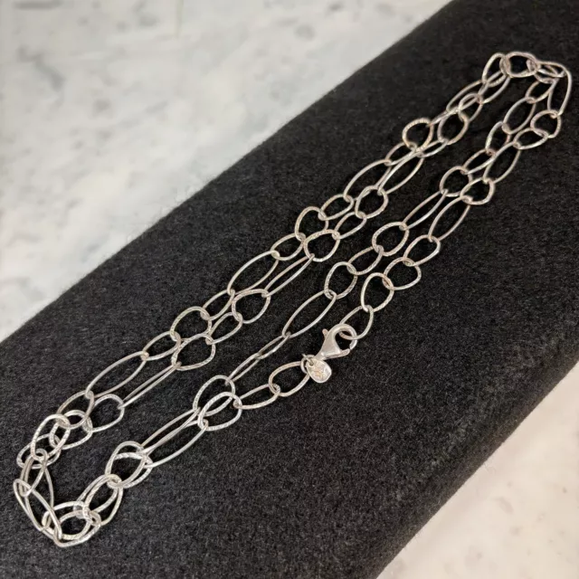 Silpada Sterling Silver Hammered Link Chain Necklace 31” Long