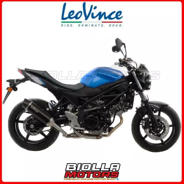 14031 Terminale Leovince Suzuki Sv 650 2016 - 2023 Nero Stainless Steel Euro 4/5