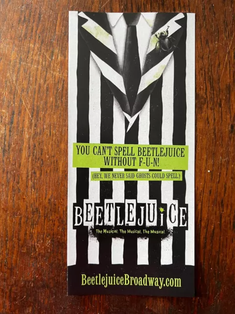 Beetlejuice  ad/flyer Broadway NYC musical May 2022