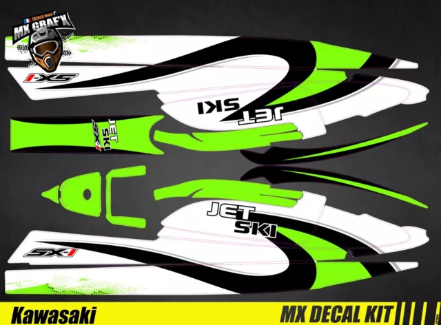 Kit Déco pour / Decal Kit for Jet Ski Kawasaki 750 Sx Sxr Sxi - Wave