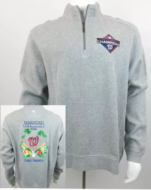 Tommy Bahama Washington Nationals 2019 Champions 1/4 Zip Sweater NWT Size XL