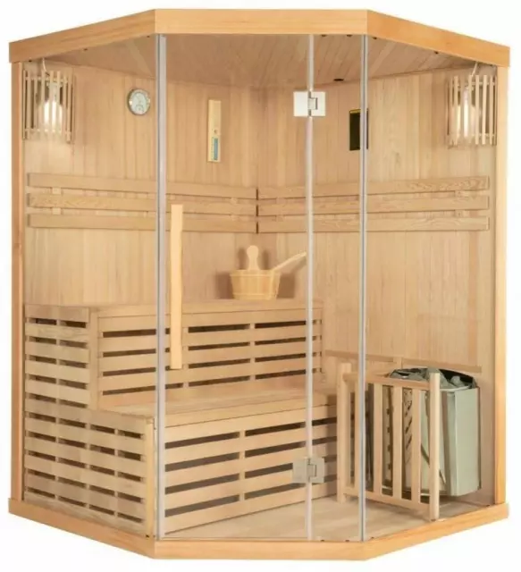 Deluxe Ofen Sauna WHASKY-XL Ofensauna Massivholzsauna Saunaanlage