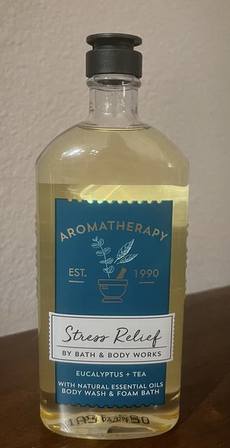 bath & body works stress relief eucalyptus tea body Wash Foam Bath aroma New