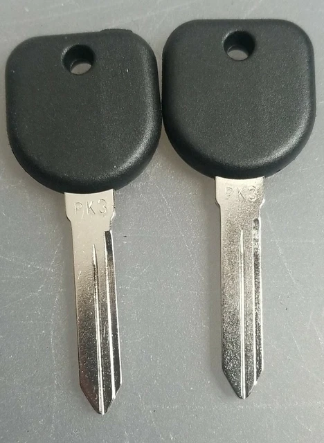 2 New Replacement Uncut Chip Transponder Ignition Car Keys for GM B99PT PK3