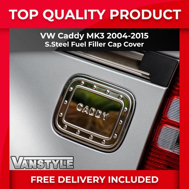 Fits Vw Caddy Maxi Mk3 04-15 Chrome Filler Cap Cover Stainless Steel Petrol Flap