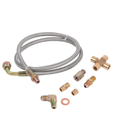 Universal Turbo Oil Feed Line Kit 1/8 NPT 4AN T3 T4 T3/T4 T04E T70 T66 T67 GT35