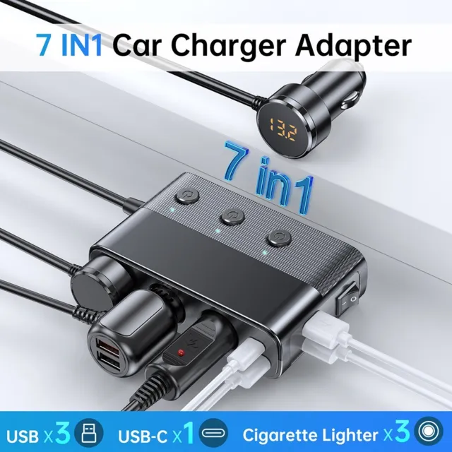 Mini chargeur rapide pour allume cigare USB type-C 18W