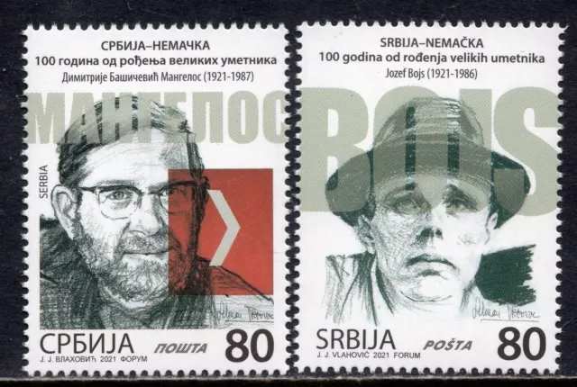 1702 - SERBIA 2021 - Germany - Art - Joseph Beuys - Mangelos - MNH Set