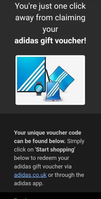Adidas £300 Gift E Voucher Must Use Total Value in Single Purchase