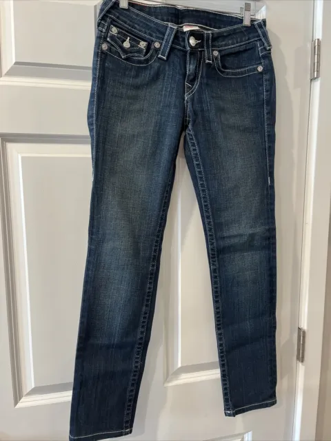 True Religion Julie Blue Jeans Women's  Size 27  Tapered Straight Leg EUC
