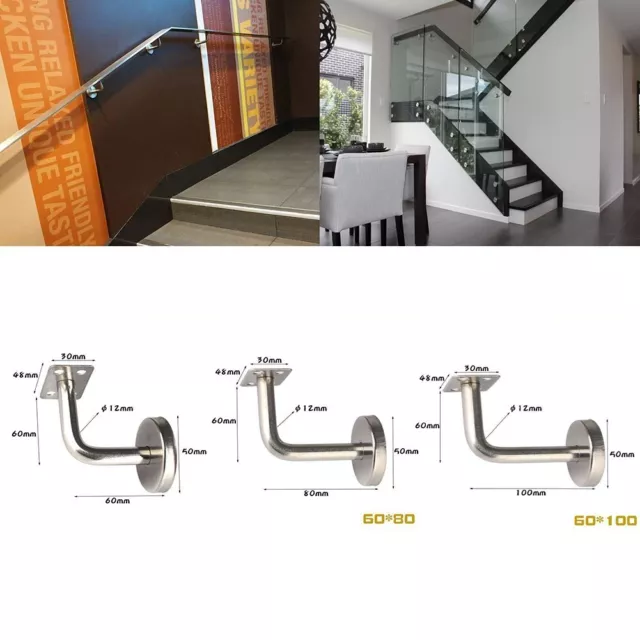 Stylish Silver Handrail Bracket for Wall Mount Stable and Long lasting