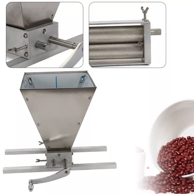 Grain Mill Barley Grinder Malt Crusher Molino De Maiz Food Industry 2-Roller 4L