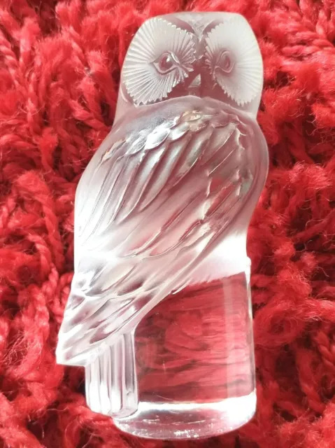 Lalique  Beautiful Vintage Owl Chouette Paperweight   Outstanding