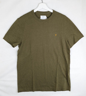 Farah Danny Regular T Shirt Cotone Organico Verde Cachi - M Nuovo con Etichetta