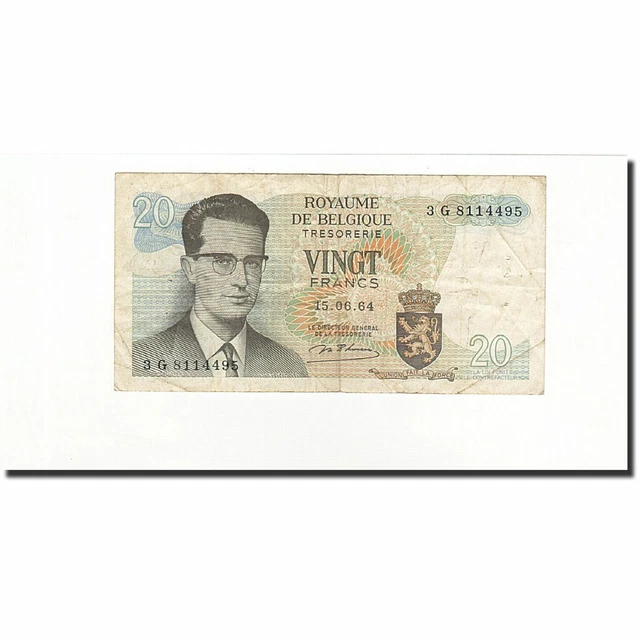 [#164913] Banknote, Belgium, 20 Francs, 1964-06-15, KM:138, F(12-15)