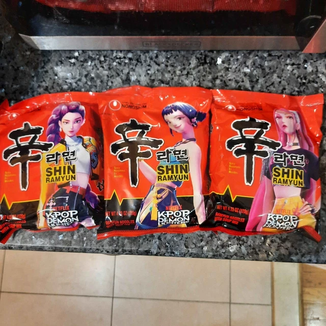 3PK KPOP DEMON Hunters SHIN Ramyun Ramen Huntrix Rumi Zoey Mira Spicy ...