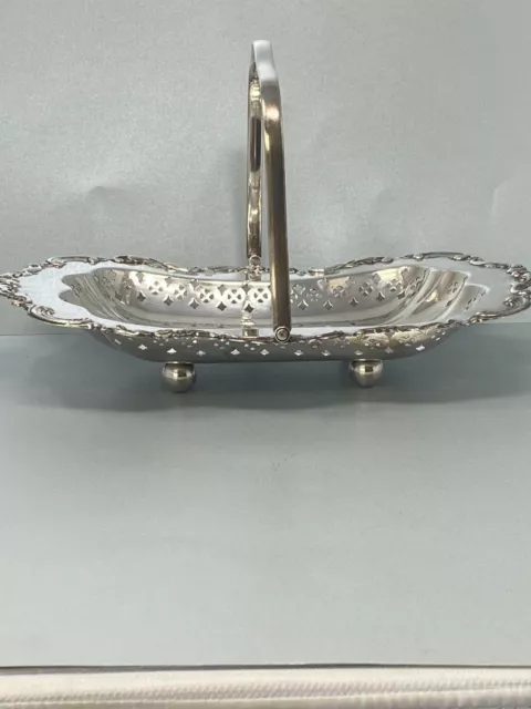 Victorian Silver Plated Swing Handled Basket