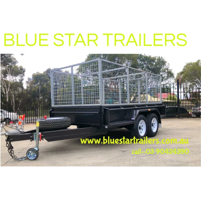 10x5 HEAVY DUTY TANDEM TRAILER, HYDRAULIC BRAKES ,900 MM GALVANISED CAGE
