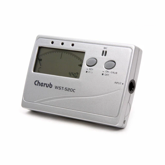 Cherub WST-500 Chromatisches Stimmgerät – Für Violine, Gitarre & Alle Instrumente, Mit Mikrofon & Klinkeneingang