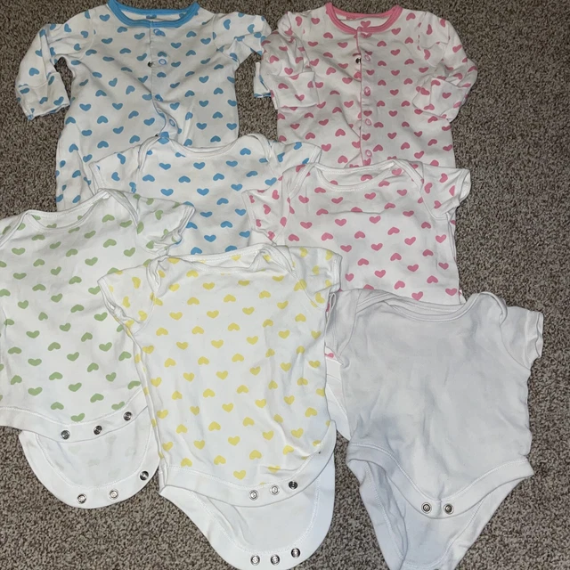 baby girls 7 piece bundle sleepsuits and bodysuits newborn