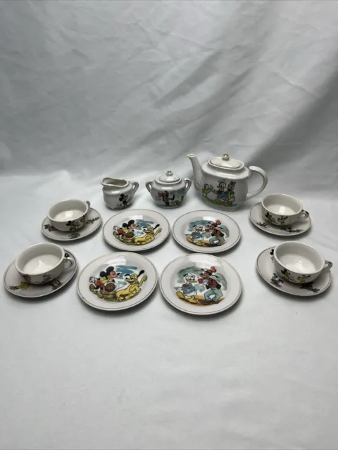 1950s Marx Walt Disney Tea Set Mickey Mouse & Friends Vintage Classic Kids Toys