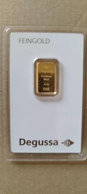 Goldbarren Degussa  2.5g   999.9/1000 im Blister