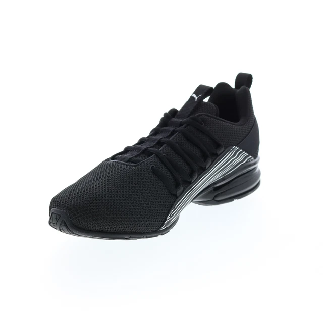 Puma Axelion Linear Lines 37804201 Mens Black Canvas Athletic Running Shoes 4