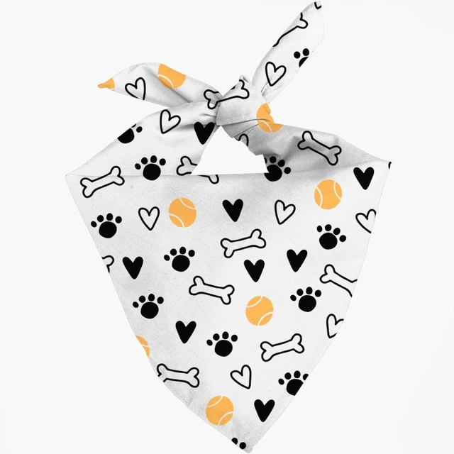Dog Pattern Pet Bandana - Paws Pet Bib - Bones Pet Bandana