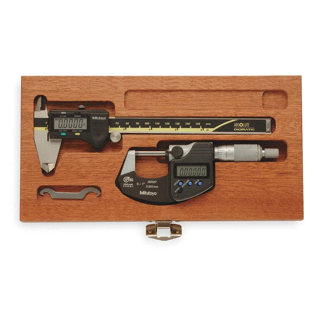 MITUTOYO 64PKA076B Precision Meas.Tool Kit, Digital Caliper