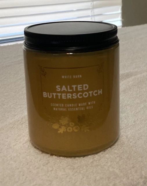 BATH & BODY Works White Barn SALTED BUTTERSCOTCH Single Wick Candle 7oz