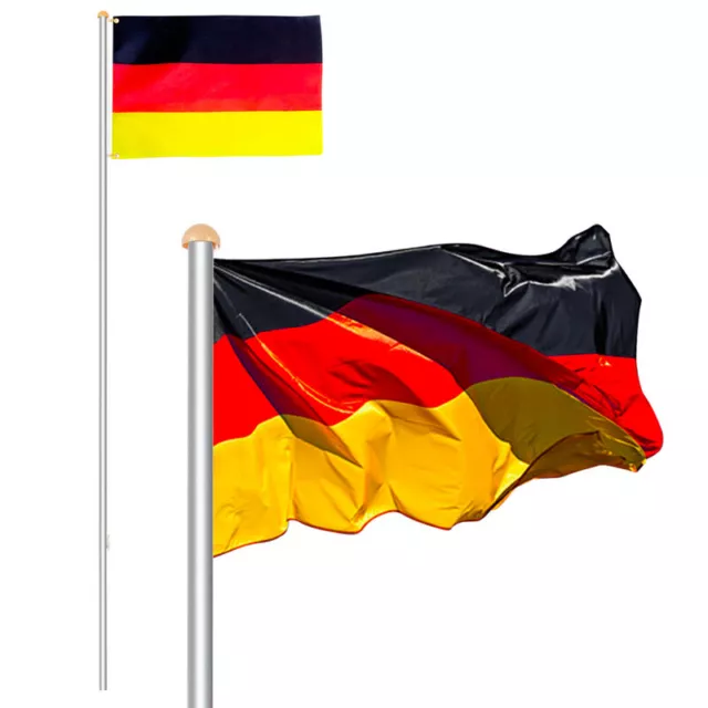 Fahnenmast Mast Flaggenmast Fahnenstange Deutschlandflagge Garten robuster 6.5m