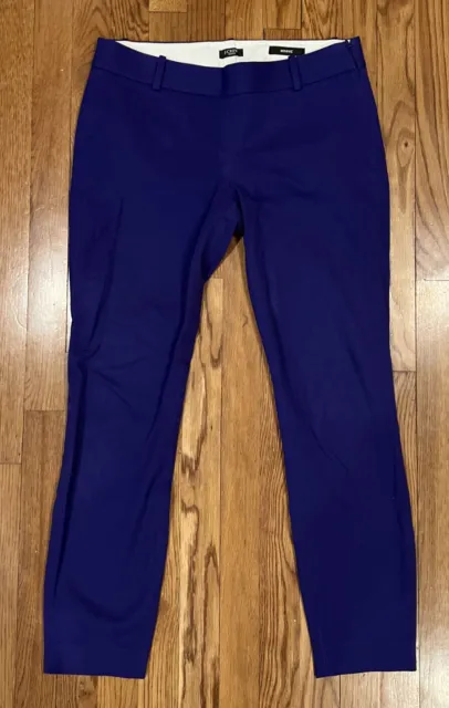 J CREW Stretch Minnie Pant Ankle Trouser Career Academia Women's 4 Tall Purple