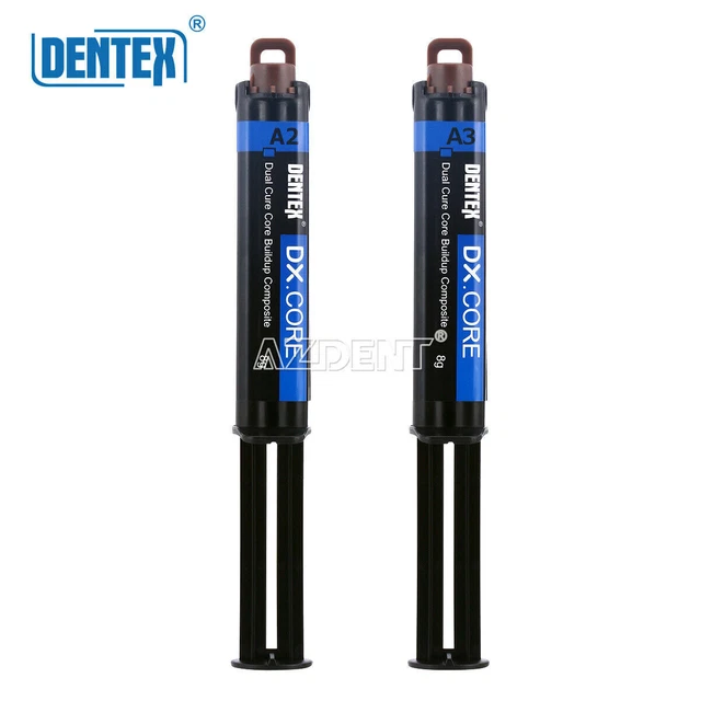 DENTEX Dental Flowable Dual Cure Composite Refill Resin Core Build Up A2+A3 8.0g