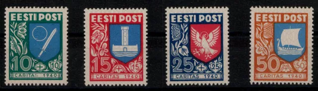 Estland; Wappen der Kreise 1940 kpl. **, 10 S Wert kl. Farbpunkt im Gummi (35,-)