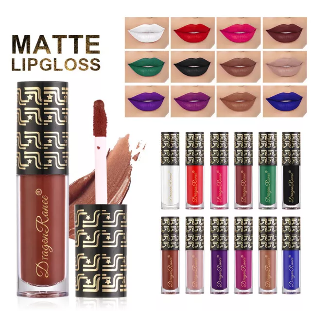 Matt Lip Gloss Make-Up Wasserfest Langhaltend Lippenstift Samt Hautfarben E