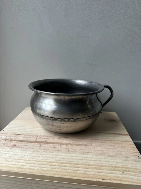 Ancien Entonnoir à Décanter Le Vin En étain – XXe, Poinçon D'orfèvre, 13 Cm