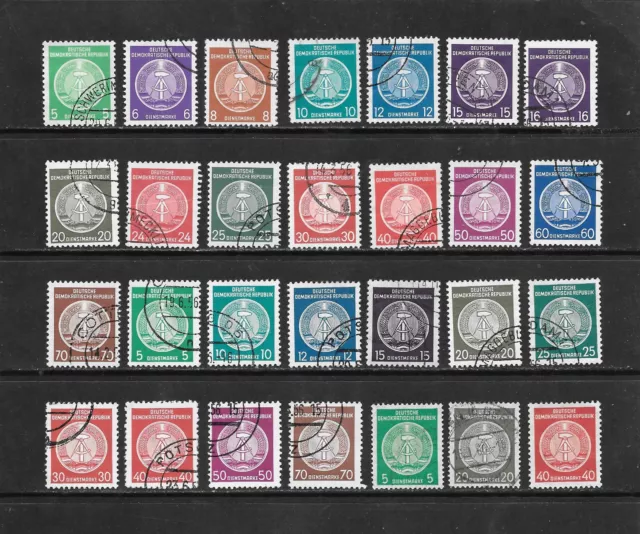 DDR GERMANIA  service  1954 1955 1956 27 USATI + n. 33 Nuovo s.g.  Lot lotto