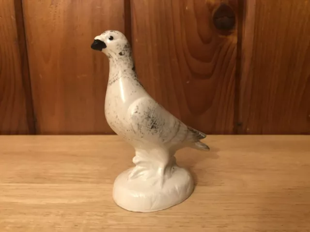 VINTAGE 1970s BIRD PIGEON FIGURINE GLAZED CERAMIC