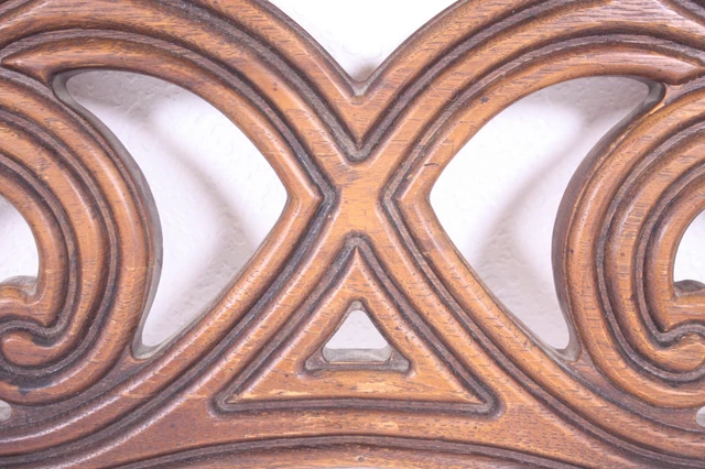Wood Door Architectural Pediment Furniture 25” Carved Vtg Mod Deco Oak Upcycle 10