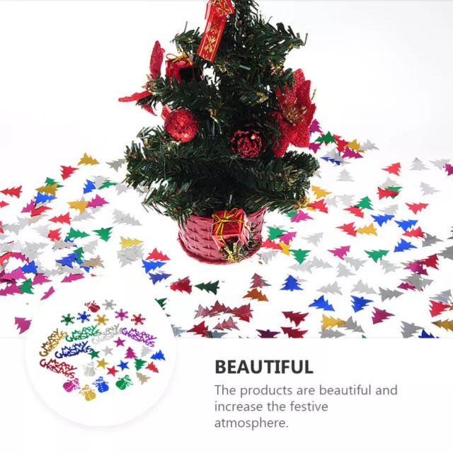 12 Bag Confetti for Xmas Festival Christmas Tree Snowflake Ornament Sequins 3