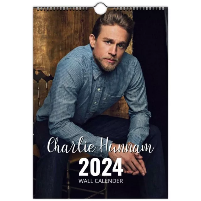 CHARLIE HUNNAM 2024 Personalised Wall Calendar Slim Dates/Months 31.