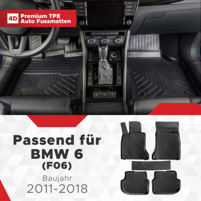 4D Premium Gummi Auto Fussmatten Set Passend für BMW 6 (F06) Baujahr 2011-2018