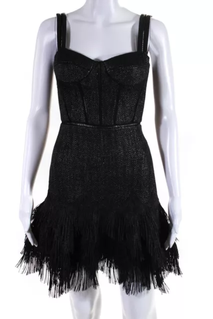 Jonathan Simkhai Womens Wool Blend Sleeveless Corset Dress Black Size 2